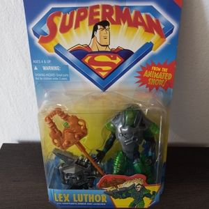 1996 Kenner Superman Lex Luthor With Kryptonite Armor And Launcher Action Figure